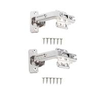 HAOHIZE 2 Pack 135° Lazy Susan Hinge Hardware, Full Overlay Concealed Kitchen Cabinet Hinges, Soft Close Corner Cabinet Hinges, Steel Folded Door Hinge with Mounting Screws