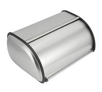 HAOHIZE 304 Stainless Steel Bread Box, Roll Top Bread Bin Small Bread Cake Storage Box with Lid Simple Frosted Metal Bin Container Stainless Steel Bread Bin for Kitchen Countertop