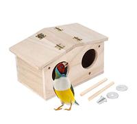 HAOHIZE Bird Nesting Box, Wooden Cockatiel Breeding for Cages, Parakeet Box Wooden Pet Bird Nests House Breeding Box Cage Birdhouse Accessories for Parrots Swallows