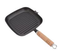 HAOHIZE Cast Iron Skillet, 20.8cm/8.2in Square Grill Pan for Indoor Cooking, Non Stick Grill Pan Steak Skillet with Pour Spouts