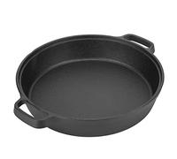 HAOHIZE Cast Iron Skillet,25CM/9.8in Thickened Pancake Pan Cast Iron Flat Bottom Pan 2 Handle Kitchen Frying Pan for Household
