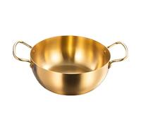 HAOHIZE Double Handle Ramen Pot,Korea Ramen Pot Stainless Steel Double Handle Fast Heating Ramen Noodle Cooking Pot for Induction Cooker (Gold)