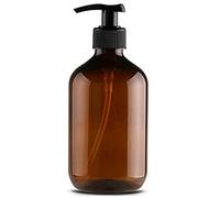 HAOHIZE Empty Plastic Pump Bottles Dispenser, 500ml Soap Dispenser Bottles Bathroom Countertop Pump Dispensers Refillable Pump Bottles for Dispensing Lotions Shampoos (1 Brown)