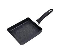 HAOHIZE Mini Frying Pan,Black Household Portable Japanese Style Egg Frying Pan Rectangular Mini Omelet Pan 13x18cm/5.1x7.1in
