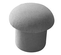 HAOHIZE Mushroom shape Footrest Stool, Sofa Bench Simple Elastic Comfortable Soft Round Pine Wooden Foot Stool mushroom stool for Home Decoration (Gray)