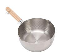 HAOHIZE Non Stick Pan,20cm Stainless Steel Nonstick Saucepan Japanese Pan Noodle Pot Milk Pot with Wooden Handle for Fried Chicken Vegatables Soup Kitchen Cooking Tools