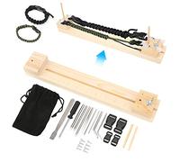 HAOHIZE Paracord Bracelet Jig, Paracord Bracelet Kit Maker with Weaving Wooden Frame, 9 pcs Steel Needle, 4 pcs Buckle, Manual DIY Weaving Tool