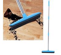 HAOHIZE Pet Hair Removal Broom, Carpet Broom Rake Rubber for Pet Hair on Carpet Remover For Laundry Telescopic Floor Dust Removal Cleaner Sweeper (Blue)