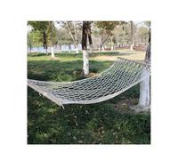 HAOHIZE Rope Hammock, Outdoor Garden Portable Mesh Hammock Woven Cotton Rope Hammocks with Wood Spreader Bar Hanging Swing Decoration for Travel, Camping, Backyard, Patio