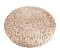 HAOHIZE Straw Floor Cushions for Adults, 40cm Round Pouf Tatami Cushion, Outdoor Floor Pillow, Straw Meditation Pillow, Soft Yoga Mat Cushion Sitting for Adults