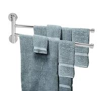 HAOHIZE Swivel Towel Rack, Stainless Steel Towel Bar Bathroom Wall Mounted Towel Rack Towel Drying Rack Space Saving Towel Holder Swing Out Rotating Towel Hanger Shelf (Two strokes)