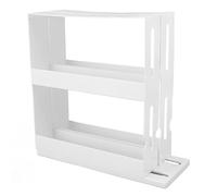 HAOHIZERack Organizer for Cabinet, Plastic Slide & Rotate Seasoning Organizer Storage 2 Tier Vertical Pull OutRack Organizer for Inside Cupboard Non Skid Base 11.02 x 11.02 x 4.13in