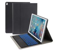 HaoHZ HK129T IPad Pro 12.9 Case with Keyboard Compatible for iPad Pro 12.9inch 2015/2017, 7 Colors Backlit Keyboard with Touchpad, PU Leather Case with Pencil Holder,Black