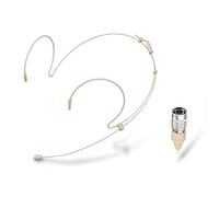 Haoin Headset Microphone Double Over Ear Earset Over Ear Headworn Mic Compatible with Audio-Technica Wireless System Bodypack Transmitter with 1.2m Cable Windscreen Hirose 4 Pin Plug