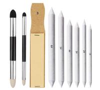 Haojiaho Blending Stump, 9pcs Blending Stumps, Blending Sponge Pens and Sandpaper Pencil Sharpener, Washable & Reusable, Tortillions Paper Art Blenders for Student Artist Charcoal Sketch Drawing