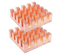 Haojiaho Pure Copper HeatSink 20 x 20 x 6 mm with Thermally Conductive Adhesive Tape, Anti - thermal Runaway, Copper Heat Sink for CPU IC Chip, Circuit Board, Precision Equipment Cooling, 2PCS