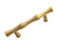 HAOJIazx 2 1/2" C-C Bamboo Drawer Pull Brushed Gold Nickel Polished Chrome Bronze Oil Rubbed Bronze Antique Pewter Cabinet Handle Dresser Pulls Door Handles 2.5" 64 mm (NO.28)(Brushed Gold)