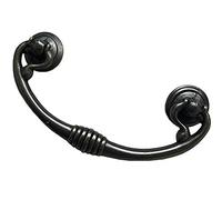 HAOJIazx 2 1/2" C-C Black Bail Drawer Pull Drop Swing Dresser Handles Dark Antique Bronze Silver Pendant Cabinet Knob Hardware 64 mm 2.5" Centers (NO.202)(Antique Black Bronze)