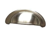 HAOJIazx 2 3/4" C-C Cup Drawer Pull Cabinet Handles Dresser Pulls Handle Kitchen Door Knob Hardware Black Antique Bronze Brass Brushed Nickel 2.75" 70 mm Centers (NO.46)(Nickel)