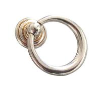 HAOJIazx 3-1/2" C-C Antique Silver Bail Drawer Pull Drop Swing Handles Dresser Pulls Cabinet Knob Vintage Style 3.5" (89 mm) Centers (NO.133)(Single Ring- Outer Dia: 1.7“ (43 mm))