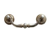 HAOJIazx 3-1/2" C-C Antique Silver Bail Drawer Pull Drop Swing Handles Dresser Pulls Cabinet Knob Vintage Style 3.5" (89 mm) Centers (NO.133)(Smaller Bail- C-C: 3.5" (89 mm))
