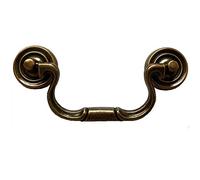 HAOJIazx 4" C-C Bail Drawer Pull Drop Swing Handles Dresser Pulls Cabinet Knob Antique Brass Vintage Style (NO.51)