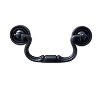 HAOJIazx 4 Inch Centers Vintage Style Antique Black Bail Drawer Pull Drop Swing Handles Cabinet Knob Kitchen Hardware 102 mm Centers (NO.31)