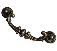 HAOJIazx 5" C-C (5 Inch Centers) Bail Drawer Pull Drop Handles Dresser Handle Cabinet Pull Hardware Vintage Style Antique Brass 128 mm Centers (NO.2)(C-C: 5" (128 mm))