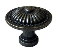 HAOJIazx 6.25" C-C Vintage Style Drawer Pull Antique Black Bronze Knob Cabinet Handle Dresser Pulls Kitchen Door Handles Hardware 160 mm Centers (NO.278)(Dia: 1" (25 mm))