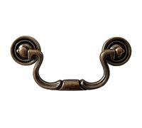 HAOJIazx Antique Bronze Knob Drawer Pull Dresser Pull Knob Cabinet Knob Handle Hardware (NO.54)(4" Centers Bail)