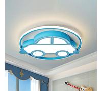 HAOJIazx Boys Room Flush Mount Ceiling Light Fixture Blue Cartoon Car Acrylic LED Close to Ceiling Lighting for Kids Room Bedroom (Warm Light) (White Light)