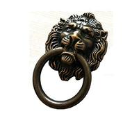 HAOJIazx Lion Drawer Pull Lion Head Drop Cabinet Pulls Door Handles Ring Dresser Pull Knobs Drawer Knob Pulls Vintage Style Antique Brass Black Chrome Gold Bronze Pewter (NO.45)(Dark Antique Brass)
