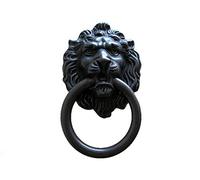HAOJIazx Lion Drawer Pull Lion Head Drop Cabinet Pulls Door Handles Ring Dresser Pull Knobs Drawer Knob Pulls Vintage Style Antique Brass Black Chrome Gold Bronze Pewter (NO.45)(Black)