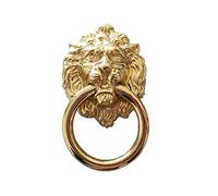 HAOJIazx Lion Drawer Pull Lion Head Drop Cabinet Pulls Door Handles Ring Dresser Pull Knobs Drawer Knob Pulls Vintage Style Antique Brass Black Chrome Gold Bronze Pewter (NO.45)(Polished Gold)