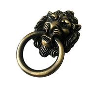 HAOJIazx Lion Drawer Pull Lion Head Drop Cabinet Pulls Door Handles Ring Dresser Pull Knobs Drawer Knob Pulls Vintage Style Antique Brass Black Chrome Gold Bronze Pewter (NO.45)(Antique Bronze)