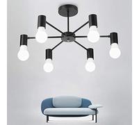 HAOJIazx Modern Ceiling Light Living Room Close to Ceiling Lighting Bedroom Semi Flush Mount Light Fixture Minimalist Style Indoor Chandelier Lighting (White,3 Lights) 99(Black,6 Lights)