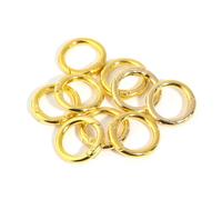 HAOJZE 10Pcs Spring Gate O Ring Keyring - Openable Zinc Alloy Clips for Handbags, Belts, and Keychains - Gold & Rhodium Finish(Gold,16mm)
