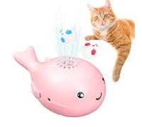 Haokelai Whale Floating Ball Toy, 2-In-1 Floating Football Cat Toy, Electric Blowing Floating Ball with 2 Small Balls, USB Rechargeable for Cool Breeze, Cat Toys for Indoor Game (Pink)