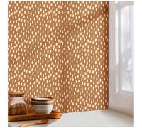 HAOKHOME Peel and Stick Wallpaper Boho Modern Dots Wall Paper Removable for Bathroom Caramel/White Contact Paper 3m x 44.5cm