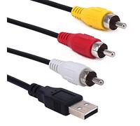 Haokiang 5 Feet/1.5m USB to 3 RCA Audio Video AV Composite Adapter Cable (USB Male/3 RCA Male)