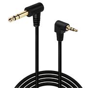 Haokiang Halokny 6.35mm to 3.5mm Audio Cable 1/4" TRS Male to 1/8" Male Stereo 90 Degree Angle Plug Adapter Audio Cable for Guitar Piano Speaker Home Theater Devices -6Ft/1.8M