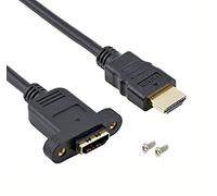 Haokiang Halokny Panel Mount HDMI Extension Cable High Speed HDMI Male to Female Extension Cable with Screw Nut Support 4K Resolution for Blu Ray Player, 3D TV, Roku, Xbox360, (1FT/30cm)