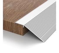 HAOKKV Aluminum Floor Transition Strip, Flooring Reducer, Threshold Ramp, Suitable For Doorways Tile Vinyl Floor Laminate Planks, 90cm*3pcs(Silver,10 * 90cm/2.95FT(3pcs))