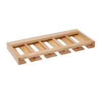 HAOKKV Under Cabinet Mount Wood Stemware Rack Hanging Shelf Glassware Holder Bar Organizer With Up To 12 Wine(Beige,25cm/9.8in)