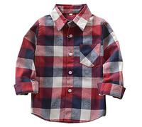 HAOKTY Kids Boys' Girls Long Sleeve Button Down Plaid Flannel ShirtHAOKTY Kids Boys' Girls' Button Down Plaid Long Sleeve Flannel Shirt