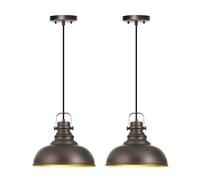 Haolaike 2 Pack Farmhouse Pendant Lights Kitchen Island,Rustic Industrial Hanging Light Fixture,Oil Rubbed Bronze