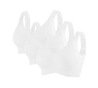 HAOLEI 3 Pack Ladies Sports Bra Non Wired Seamless Ribbed Gather Bras for for Sagging Breasts Comfort Super Soft Wireless Push Up Lushfitting Non Wired Casual High Impact Lifting Bras for Women