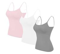 HAOLEI 3 Piece Women's Pink Leopard Print Crop Camisole Tops, Sleeveless, V Collar, Polyester Blend, Size S, Summer, Casual, Elegant, Adult, Female, UK Sale