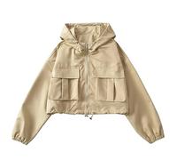 HAOLEI Bomber Jacket for Women UK Lightweight Waterproof Cropped Jackets Zip Up Casual Outwear Raglan Jacket with Pocket Ladies Oversized Windbreaker Winter Warm Coats