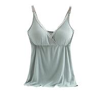 HAOLEI Camisole Tops for Women Built in Bra Lace V Neck Vest Tops Solid Breastfeeding Pregnant Nursing Top Cami Shirts Casual Loose Spaghetti Straps Blouses Tunics Tank Tops Summer Sleeveless T-Shirt